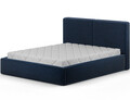 Pat tapitat cu somiera si lada depozitare, 160x200 cm, ELTAP, Pesillo, lemn/poliester, albastru inchis