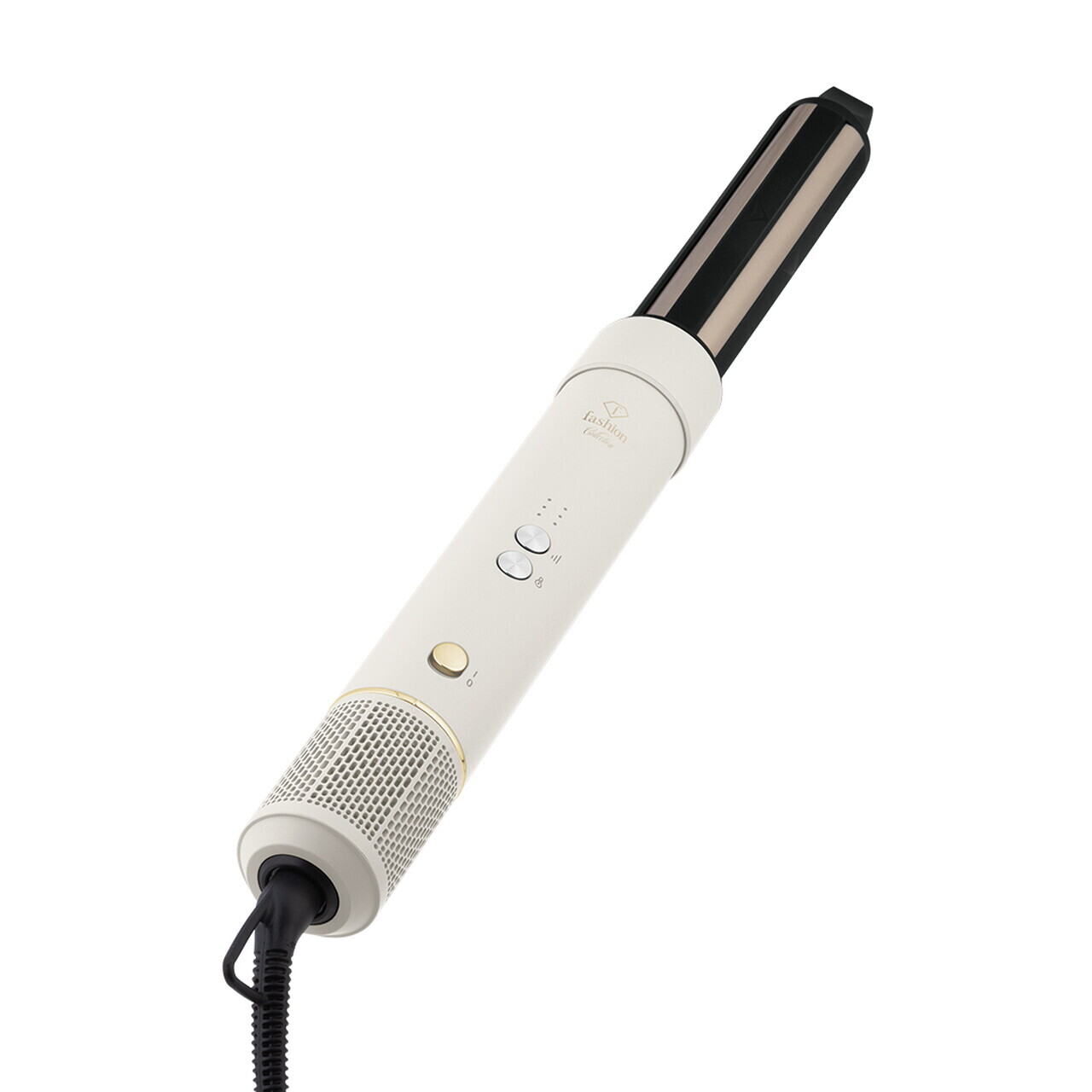 Aparat de coafat profesional, 5 in 1 Fashion TV, Matte Cream-Gold, 1500W, 3 viteze, 3 trepte de temperatura, crem - imagine 2