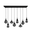 Lustra Lumina, TRIO, 115x20x150 cm, 40W, 8x E14, metal, negru mat/argintiu