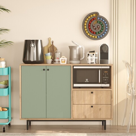 Dulap multifunctional, Locelso, RE2-SY, Stejar / Verde