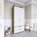 Dulap pentru haine, Miwood, 90 Cm 1600-015, Nuc deschis / Alb