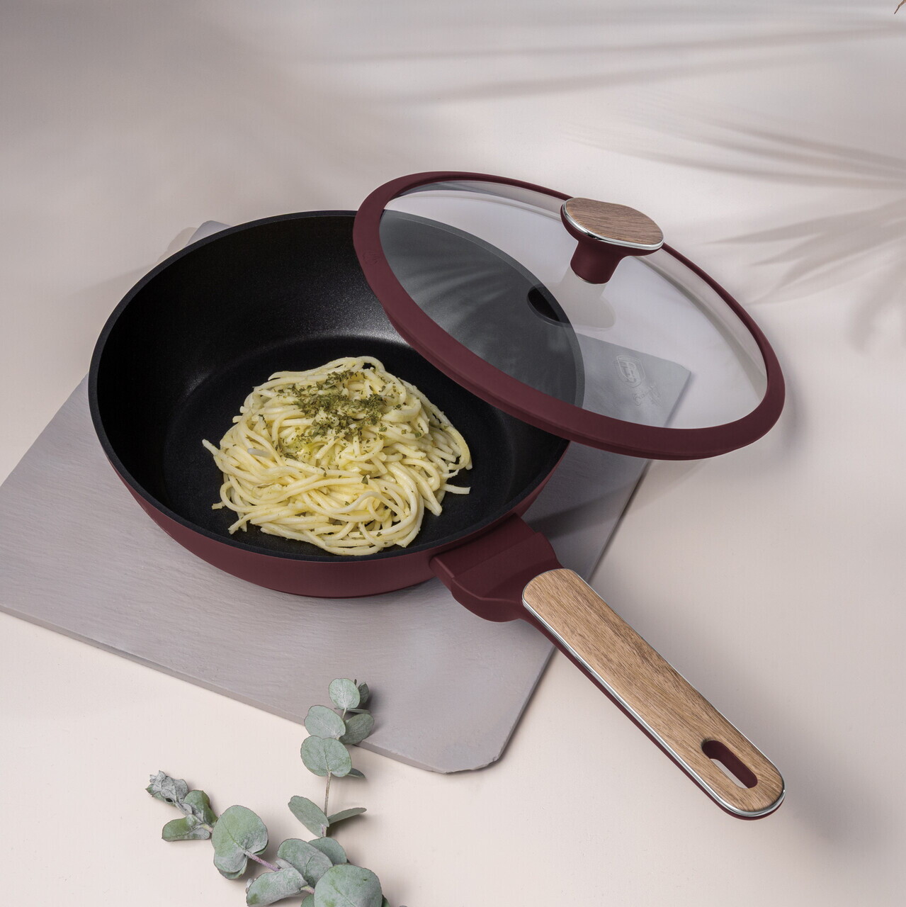 Tigaie adanca cu capac Berlinger Haus, Leonardo Nordic, 24 cm, 2.3 L, aluminiu forjat, visiniu mat - imagine 7