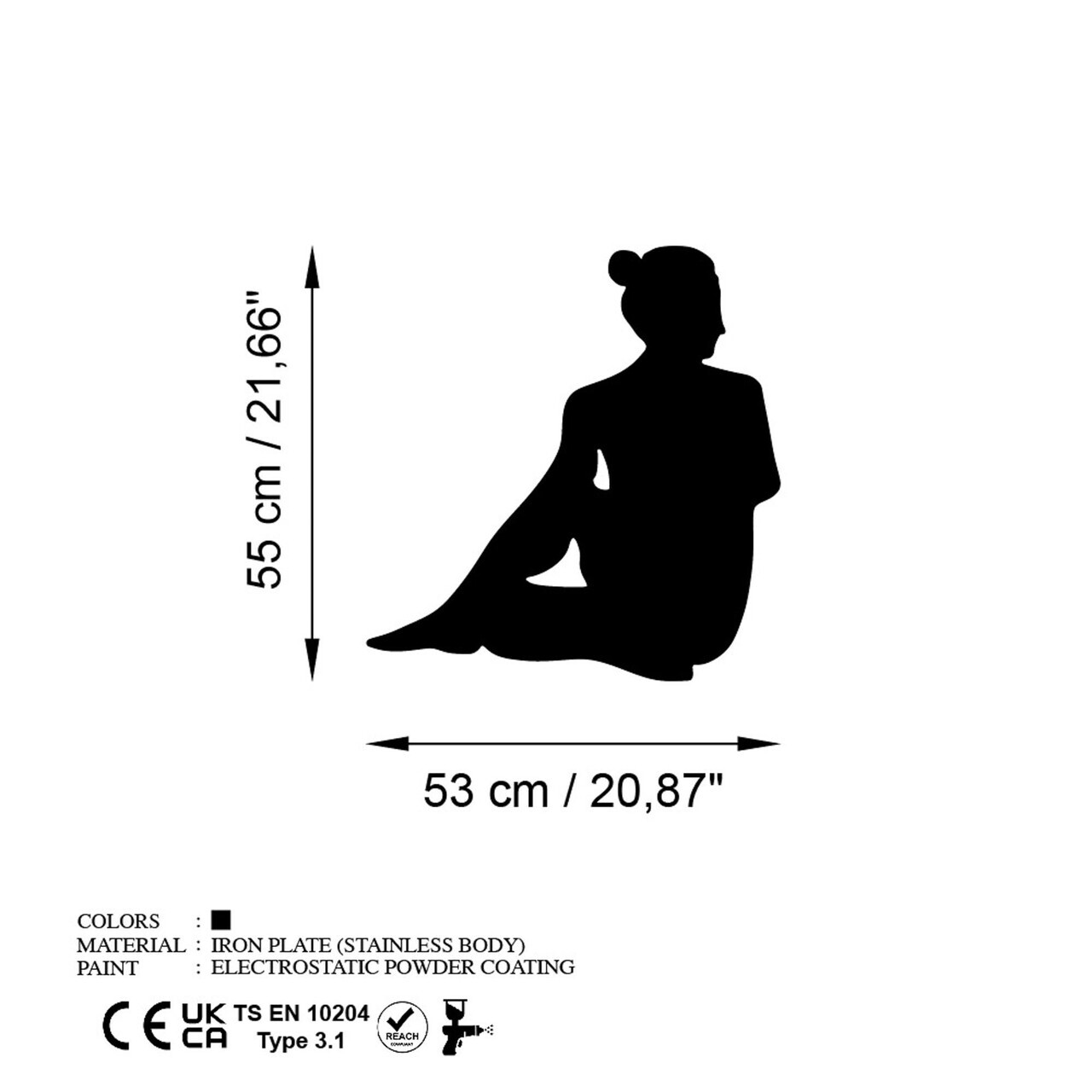 Decoratiune de perete, Yoga 22, Dimensiuni: 53 x 55 cm, Negru — imaginea 6