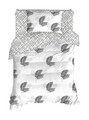 Lenjerie de pat pentru o persoana, Palma - Grey, Eponj Home, 65% bumbac/35% poliester