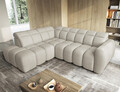 Coltar extensibil stanga 4 locuri ELTAP, LT-18ROY, Falconn, 258x208x107 cm, lemn/poliester, bej deschis