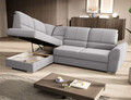 Coltar extensibil stanga 3 locuri ELTAP, LT-04GO, Siber, 270x186x93 cm, lemn/poliester, gri deschis