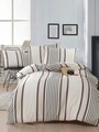 Lenjerie de pat pentru o persoana, Astana - Beige, Black, Acasă EnLora, 70% bumbac/30% poliester