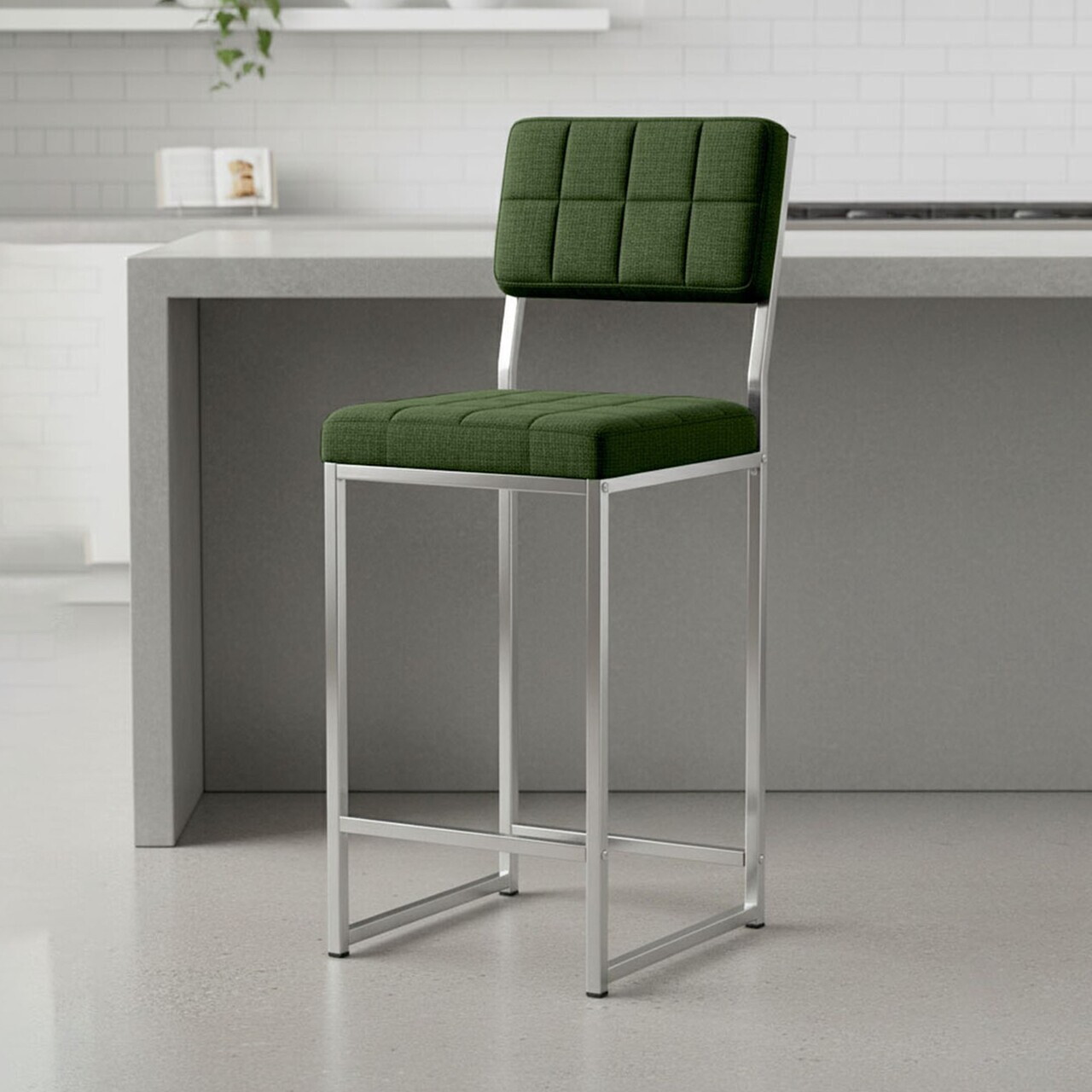 Scaun de bar, Hanah Home, Retro 66, 40x98x40 cm, Verde — imaginea 2