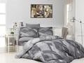 Lenjerie de pat dubla Mosaic V6, Majoli Home Collection, 4 piese, 240x260 cm, bumbac ranforce, gri