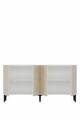 Consola, Hanah Home, Didema 150, 150x79x32 cm, Alb / Travertin