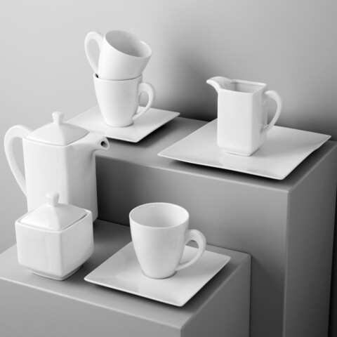 Set de cafea / ceai 29 piese Porto, Ambition, 12 persoane, portelan, alb