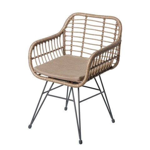 Scaun pentru gradina Ariki v1, 57x 62 x 80 cm, otel/ratan sintetic BigBuy Home