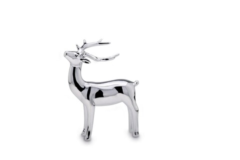 Decoratiune, Hermann Bauer, Reindeer standing big, 14.8 x 7.7 x 18.8 cm, portelan, argintiu