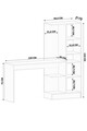 Set birou si biblioteca, Rabi, Rb-087, 120x75x40 cm, Alb mat