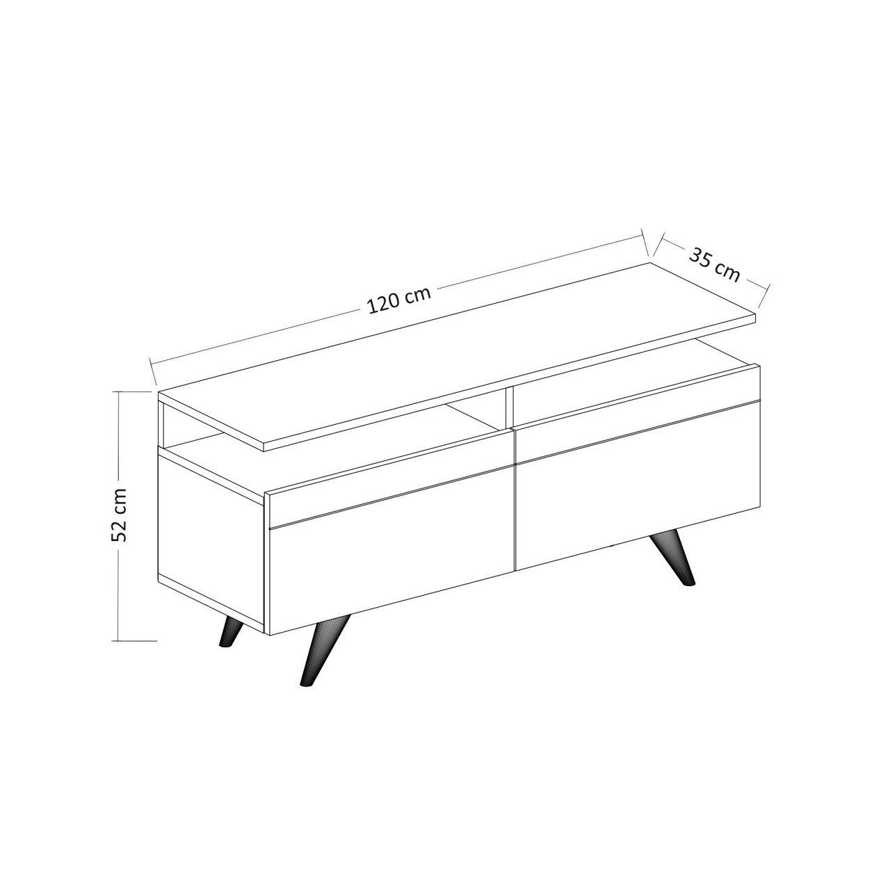 Comoda TV, Inarch, Berlin 120, Stejar / Alb