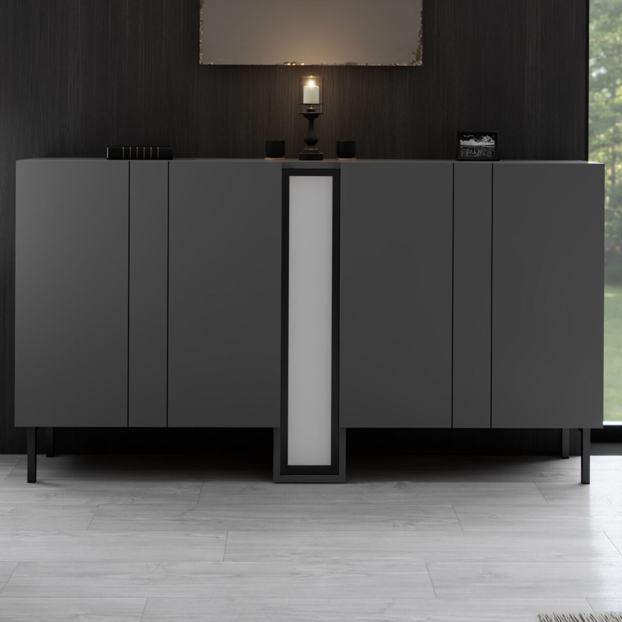 Consola, Hanah Home, Nova, 155x85x32 cm, Antracit - view 2
