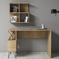 Birou cu biblioteca si raft, Hommy Craft, Extra 2, pal melaminat, stejar/negru