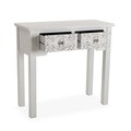 Consola cu 2 sertare Rowe, Versa, 80 x 34.5 x 75 cm, lemn, alb