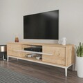 Comoda TV, Zena Home, Eslem, 120x43.6x29.6 cm, PAL, Stejar / Alb