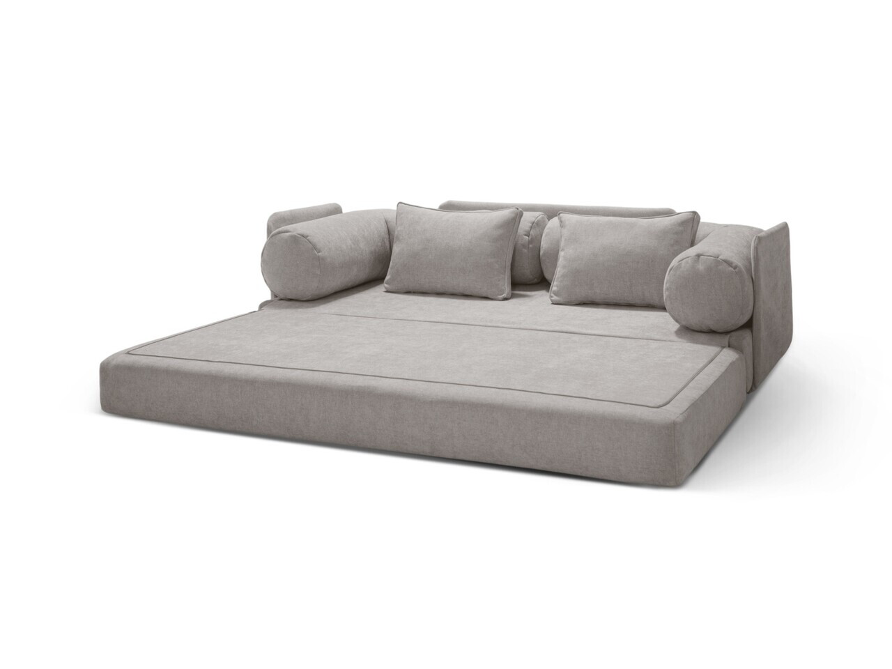 Canapea extensibila 3 locuri, Dreamy, Micadoni Home, 206x95x70 cm, tesatura structurata, gri deschis — imaginea 4