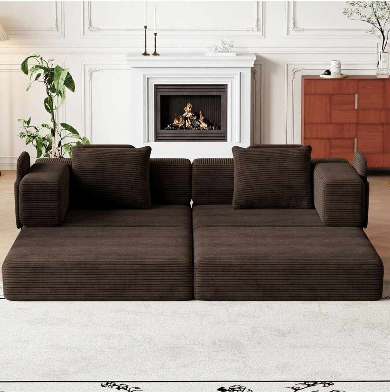 Canapea extensibila 3 locuri, Atelier del Sofa, 326NYR1157, Maro — imaginea 4