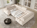 Coltar extensibil dreapta 3 locuri ELTAP, RT-18CAL, Fectory, 346x205x93 cm, lemn/poliester, bej deschis