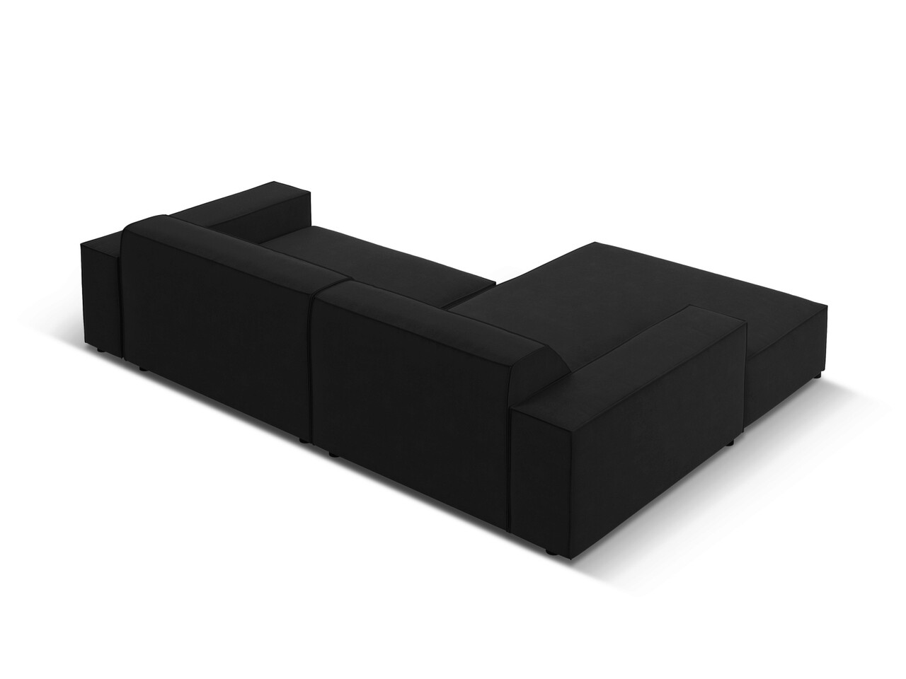 Coltar modular stanga 3 locuri, Jodie, Micadoni Home, BL, 224x166x70 cm, catifea, negru