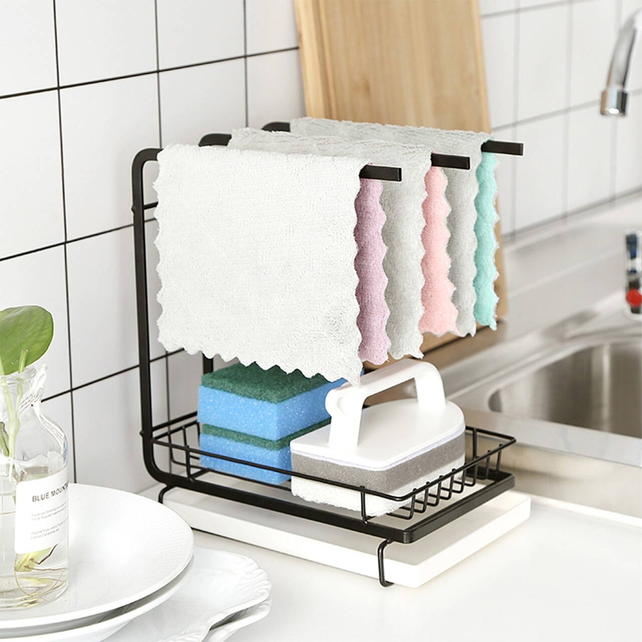 Suport bureti de bucatarie, otel carbon, 21x14,5x26cm - Zokura - imagine 3