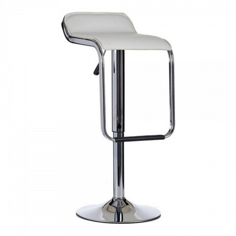Scaun de bar Joshua, Gift Decor, 46 x 37.5 x 85 cm, metal/piele ecologica, argintiu/alb Gift Decor
