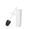 Perie de toaleta cu suport, Brabantia, MindSet, 11x9.6x42 cm, otel, Alb