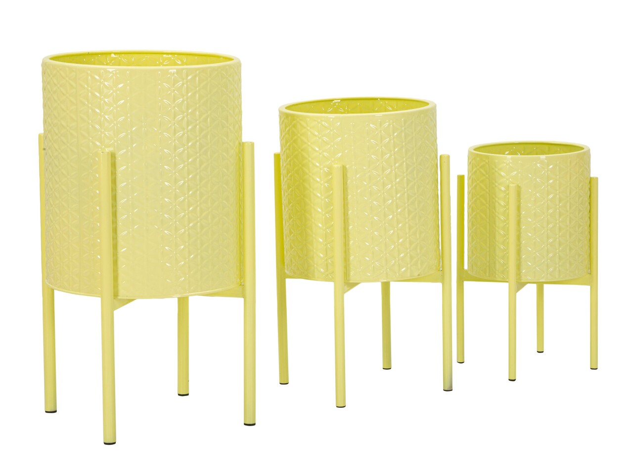 Set 3 ghivece Iris, Mauro Ferretti, 36x36x56.5 cm, fier, galben - 2 | YEO