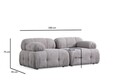 Canapea 2 locuri, Atelier del Sofa, 560ARE1558, Lemn de fag / PAL, Gri deschis
