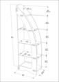 Corp biblioteca, Zena Home, Orsa, 58x180x31.6 cm, PAL, Stejar