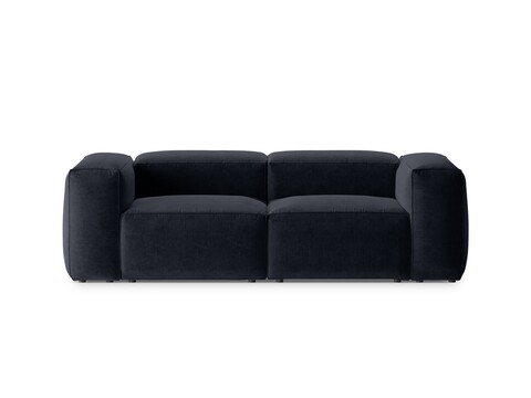 Canapea 2 locuri, Bergamo, Cosmopolitan Design, 224x108x70 cm, tesatura structurata, albastru navy