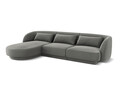 Coltar stanga 4 locuri, Tulum, Cosmopolitan Design, 255x156x70 cm, catifea, gri deschis