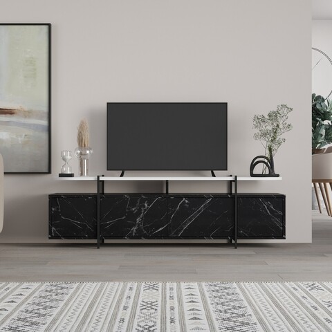 Comoda TV, Decortie, Hanley Bendir, 160 x 48 x 35.6 cm, pal melaminat, multicolor