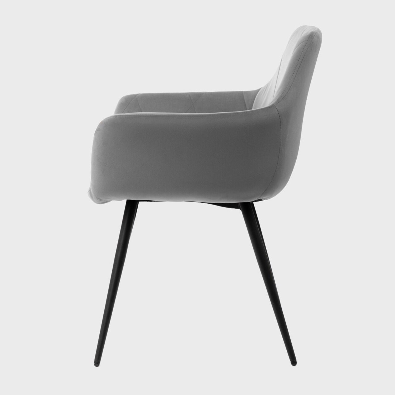 Scaun Fellice, Homla, 61x56x86 cm, metal/catifea din poliester, gri - imagine 2