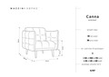 Fotoliu, Canna, Mazzini Sofas, 90x100x88 cm, catifea, roz