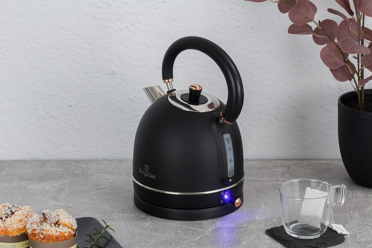 Ceainic electric Berlinger Haus, Black Rose, 1.8 L, inox, negru