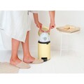 Cos de gunoi cu pedala, Brabantia, NewIcon Mellow Yellow, 3 L, 23.5x16.8x26.4 cm, otel, galben pastel