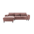 Coltar extensibil stanga 4 locuri ELTAP, Foble, 267x196x100 cm, lemn/poliester, roz