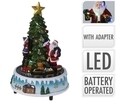 Decoratiune luminoasa Santa and Tree, 20 LED-uri, 15.5x22 cm, multicolor