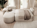 Coltar extensibil stanga 4 locuri ELTAP, Aurumm, 285x180x92 cm, lemn/poliester, bej