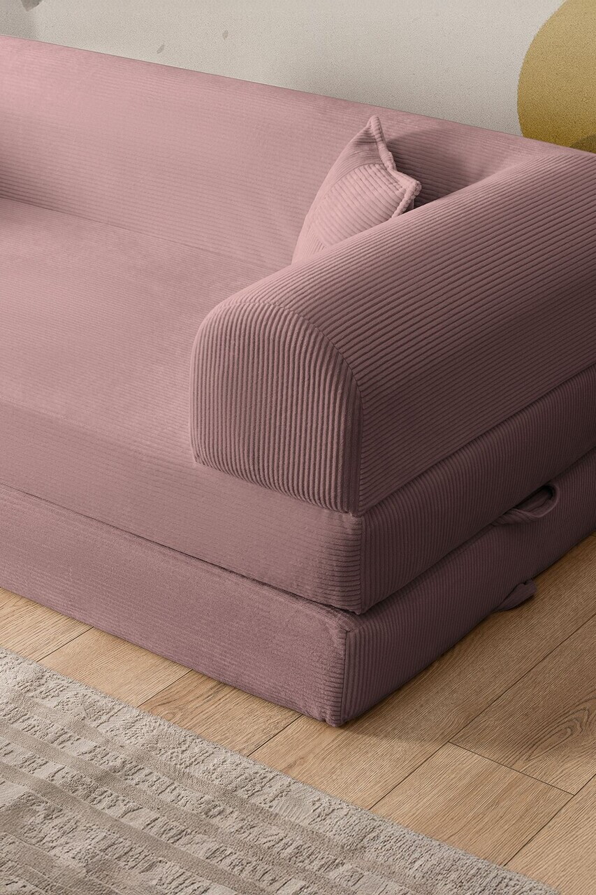 Canapea extensibila 3 locuri, Atelier del Sofa, 118FVL1309, Tesatura plus reiata, Roz - view 4