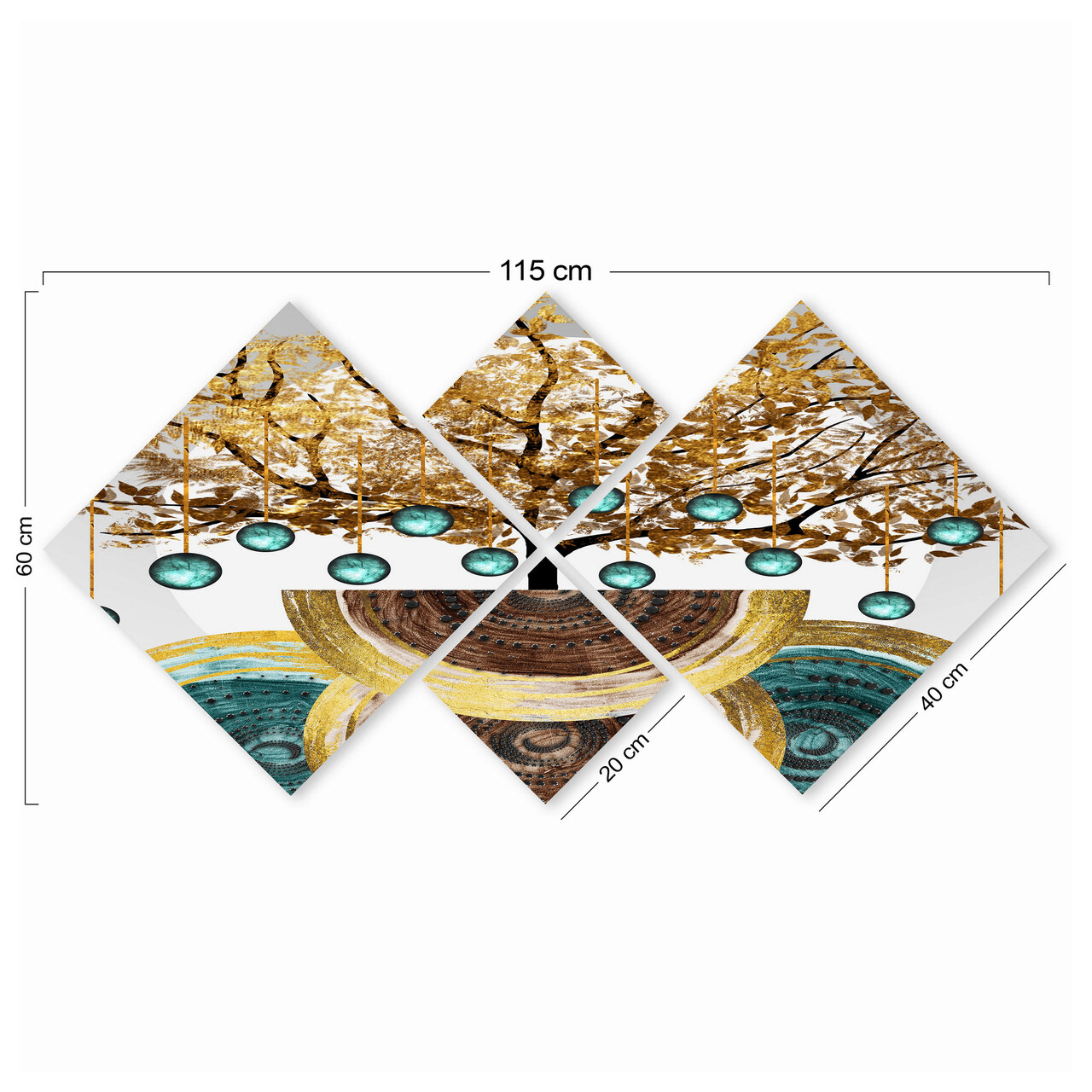 Set 4 tablouri decorative, 4MDF1730800570, MDF, Imprimat UV, Multicolor - 2 | YEO