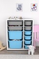 Dulap multifunctional, Estella, Zen 2D2K6U, Alb / Gri / Albastru