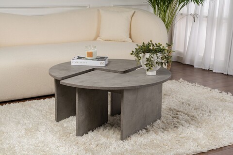 Masuta de cafea, Nordure, Moira, 90x41 cm, PAL, Gri beton