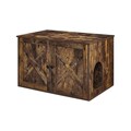 Dulap pentru litiera pisici / casa de toaleta pisici, Feandrea, 80x53x49.2 cm, PAL, maro rustic
