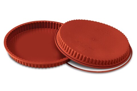 Forma de copt din silicon pentru tarta Crostata, Silikomart Classic, 1.25 L, Ø24x3 cm
