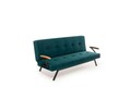 Canapea extensibila cu 3 locuri, Futon, 859FTN2905, Metal , Verde petrol